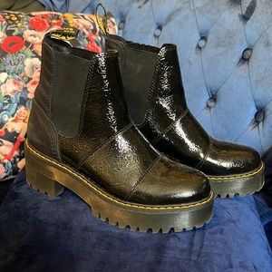 Rozalie Doc Marten Patent Heeled Chelsea Boots Size 39/8